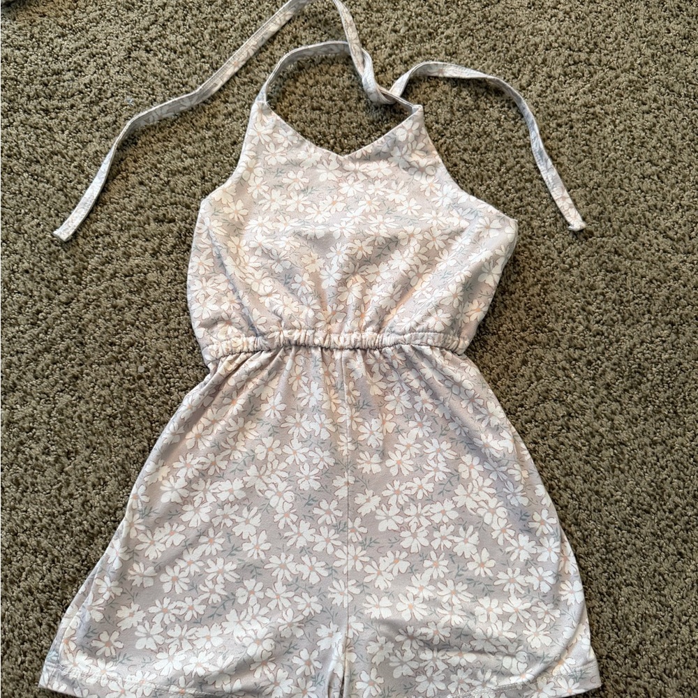Floral Gray Kids One Piece Bodysuit